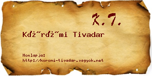 Körömi Tivadar névjegykártya