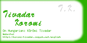 tivadar koromi business card